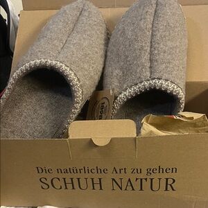 Haflinger Gray Wool Loafers